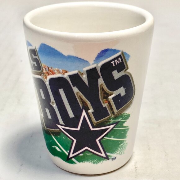 Vintage Dallas Cowboys Lone Star Football Helmet Shot Glass Ceramic Graphic - Picture 5 of 12